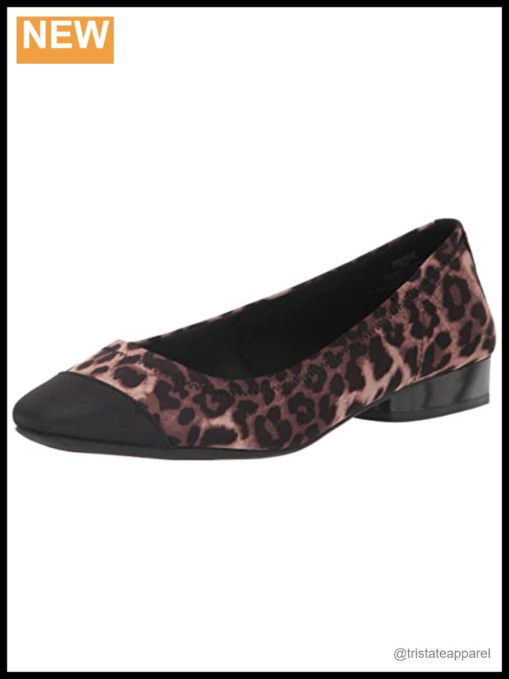 Anne Klein Carlie Textile Flats Slip-On Block Heel Casual Work Square Toe